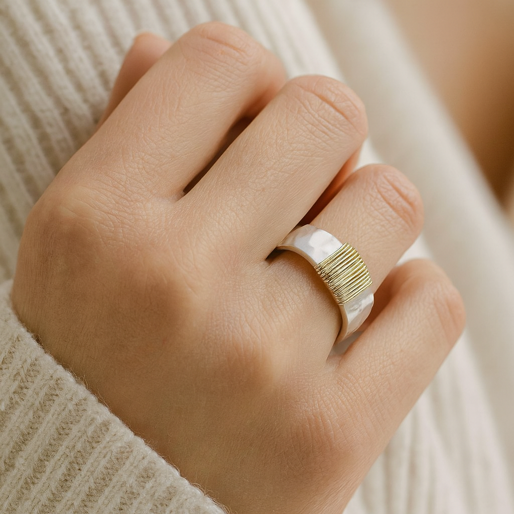 Emilia - Vintage guld-sølvring Ring