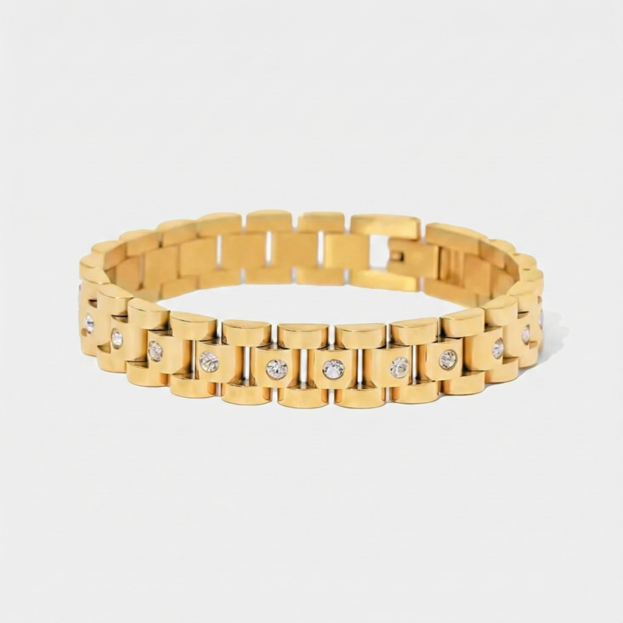 Amira – Guldarmbånd med grov ledstruktur.