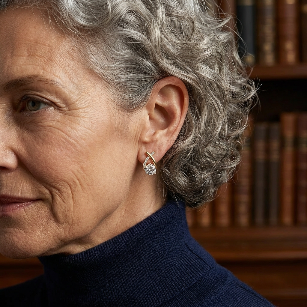 Leni - Guldøreringe med kors og zirkoner