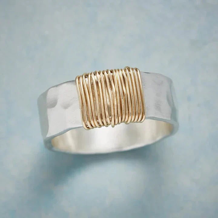 Emilia - Vintage guld-sølvring 46 Ring